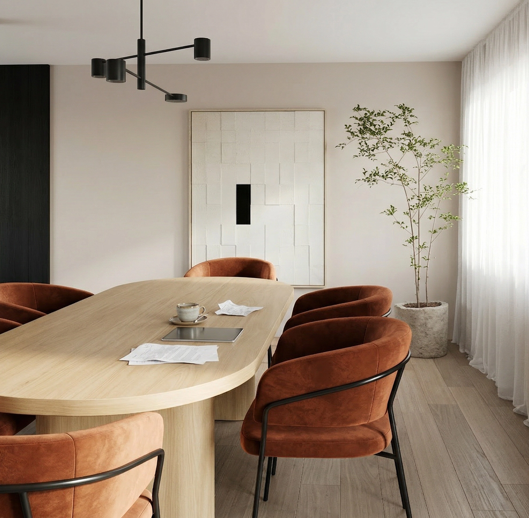 teteghem_salle_manger__moderne_amenagement_interieur_dunkerque_japandi_chene_velours